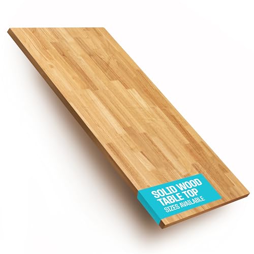 COREMINDED Solid Rubberwood 48x24 Inch Desk Tabletop - Pre-Finished 1.2” Thick for Standing Desks & Workstations