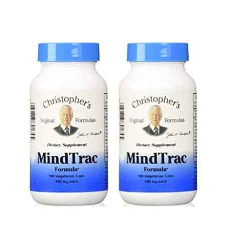 Christopher's Original Formulas MindTrac Formula, Natural Mood Support & Memory Supplements 100 Caps - Pack of 2