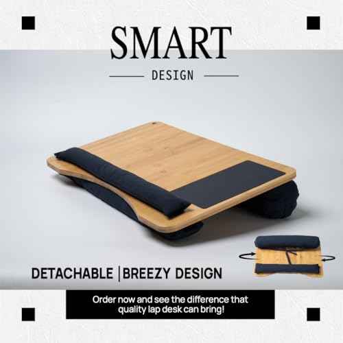 Lap desks for Adults,Adjustable Laptop Desk with Pillow Cushion,Fits up to 16'', Portable Laptop Desk for Bed/Couch/Car, Extra Large Lap Desk with Detachable Cushions, Travel Lap Desk,Dorm Essentials