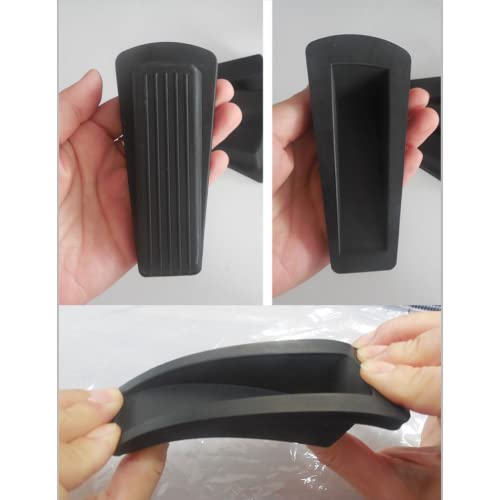Lesunsul 6 Pack Rubber Door Stopper Wedge, Black – Fits 0.3–1.3 in Gaps, No-Drill, Heavy-Duty