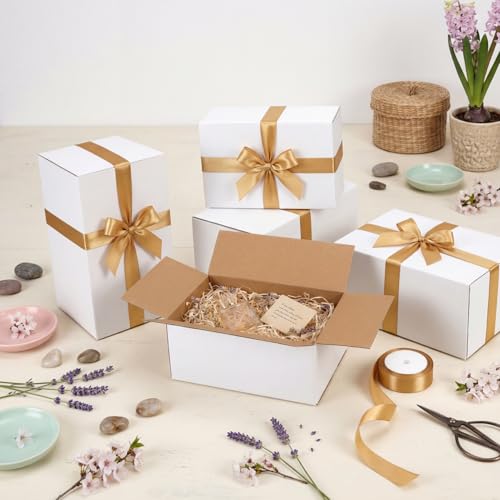 CRUGLA Assorted Shipping Boxes 30 Pack - White, 3 Sizes (11x6x6, 10x7x5, 9x6x4 in)