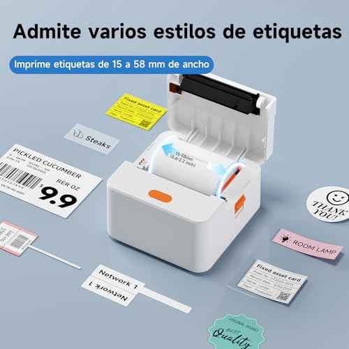 Label Maker Machine P1 2 Inch Thermal Printer Portable Bluetooth Shipping Label Printer Sticker Maker Labeling Machine Home Office School Business Use Rechargeable White