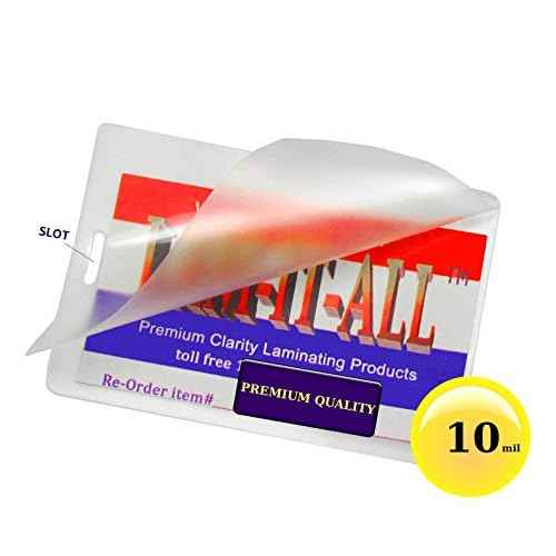 10 Mil Hot Luggage Tag Laminating Pouches with Slot [Pack of 100] 2-1/2 X 4-1/4 Clear