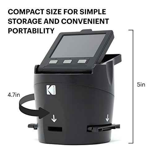 Kodak SCANZA Digital Film & Slide Scanner ? Converts 35mm, 126, 110, Super 8 & 8mm Film to JPEG with 3.5" LCD, Easy-Load Inserts & Adapters