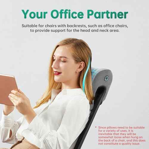 Headrest Office Chair Neck Pillow Support Memory Foam Neck Support Supportive Headrest Pillow for Pressure Relief,Elbow Pillow for Office Chair, Improved Posture for Working Chair, Car, and Sofa
