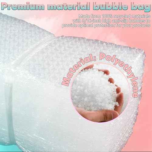 50-Pack 4"x6"Clear Bubble Out Bags for Packing & Shipping ? Double-Wall Bubble Cushioning Pouch for Moving & Fragile small Items Storage