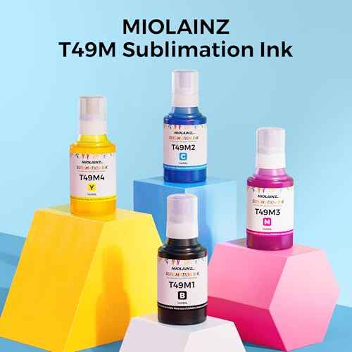 T49M Sublimation Ink Compatible with Epson Surecolor F170 F570 Sublimation Printer(T49M1 T49M2 T49M3 T49M4 Autofill/ICC-Free 560ML)