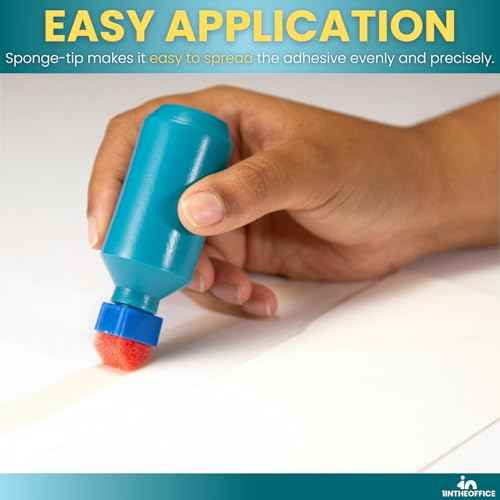 1InTheOffice Envelope Moistener, Envelope Sealer Bottle Wedge Sponge, Tipped Squeeze Bottle, Spill Proof (4 Pack)