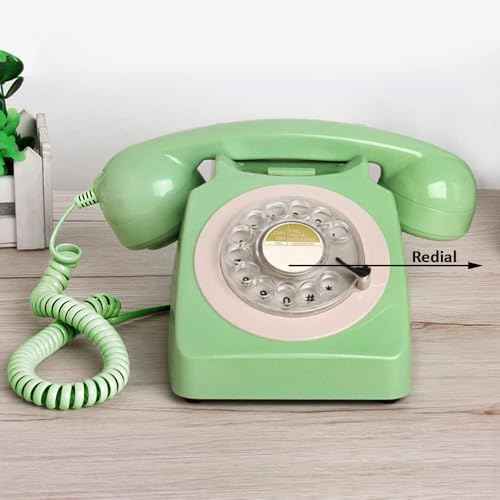 Telephone, Corded Landline Phones for Home, Retro Old Fashion Home Phone with Rotary Dial Keypad, Antique Old Fashion Telephones Novelty Gift for Decoration