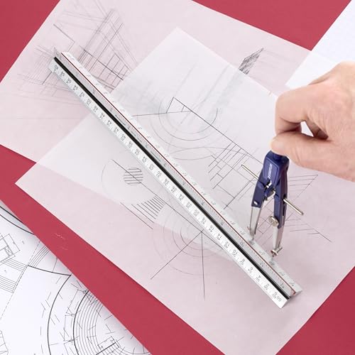 STAEDTLER Aluminum Triangular Engineer Scale Ruler, 12-Inch, 6 Scales, Weather-Resistant, Blueprints & Technical Drawing Tool