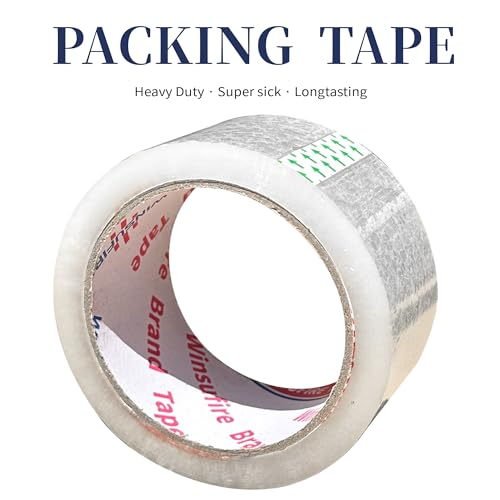 Heavy Duty Clear Packing Tape 1.88 Inch x 65 Yards - 6 Rolls by WINSUFIRE
