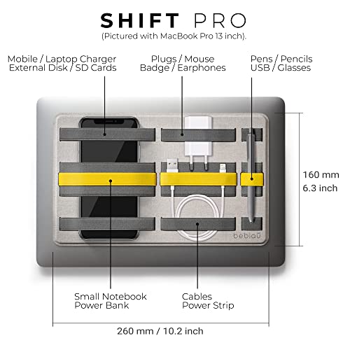 Beblau Shift PRO Adhesive Portable Tech Organizer for laptops, notebooks.. Backpack Insert | Computer Accessories, Office, Home & School, Working from Home Solution | Reusable | CHRISTMAS GIFT