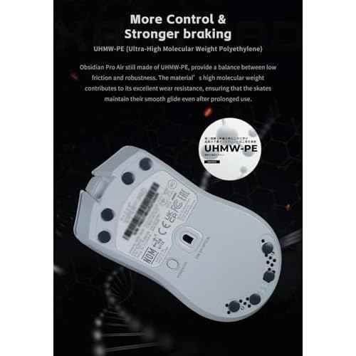 X-Raypad Obsidian Air/Pro Air Speed Mouse Skates, U-PE Universal Dot Mouse Skates Offers Excelent Wear Resistance, Speed & Control Abrasion Resistance Less Noise