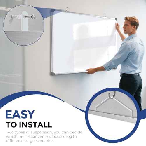 MaxGear Dry Erase Board for Wall, 36" x 24" Magnetic White Board, Double-Sided Large Whiteboard, Hanging for Planning Drawing Memo Teaching, School Home Office, Silver Aluminum Frame