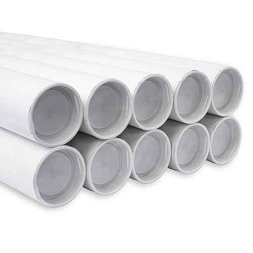 MagicWater Supply Mailing Tube 2 in x 24 in White - 10 Pack - for Shipping and Storage of Posters, Arts, Crafts, and Documents