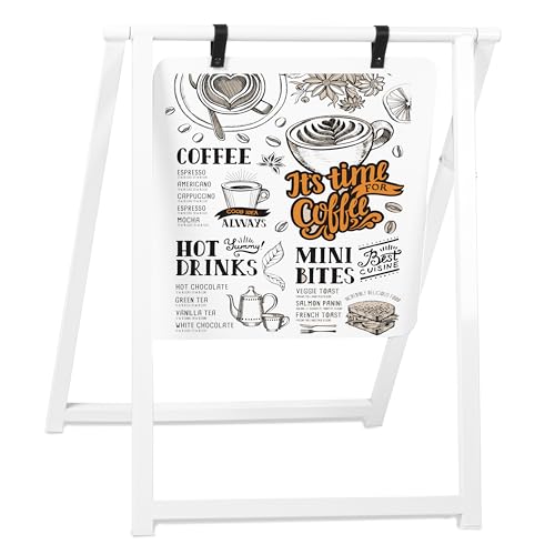 Ilyapa White Frame Metal A-Frame Signboard - 24x30 Inch Outdoor Whiteboard