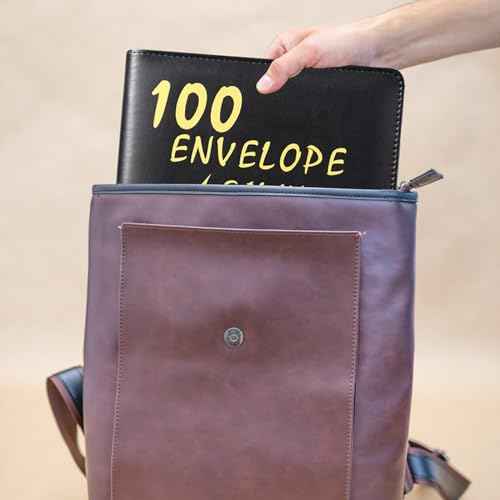 100 Envelope Challenge Binder, 25 Sheets Silkscreen Numbers to 100, Not Stickers, Reusable Tracker, Easy and Fun 100 Envelopes Money Saving Challenge Save $5050, Budget Planner & Saving Money (Black)