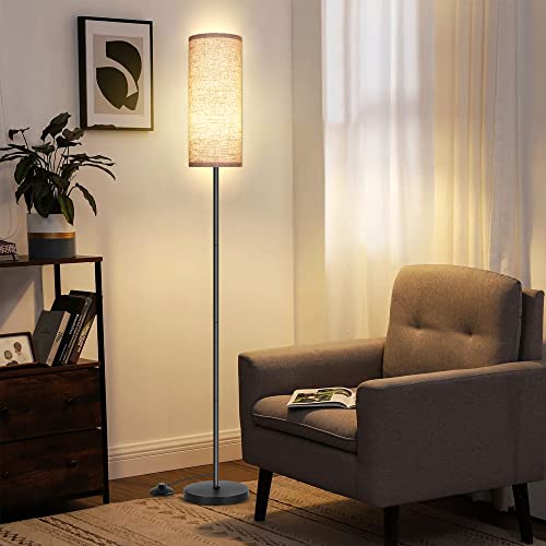 PARTPHONER Beige Floor Lamp for Living Room & Bedroom - Minimalist Stand with Foot Switch