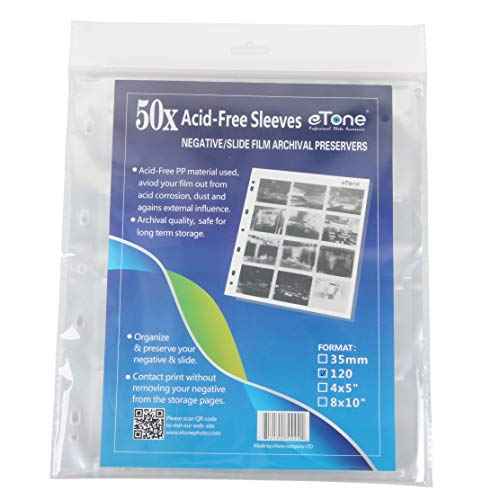 100x eTone Archival Storage Sheets 120 Negative Page Preservers (100x120)
