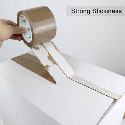 BOMEI PACK Brown Packing Tape 3 inch Wide, 12Rolls Heavy Duty Brown Packing Tape Refills Rolls for Moving Boxes, Shipping and Storage, 2.7 Mil x 60 Yards