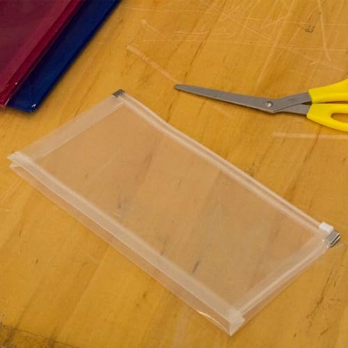 JAM Paper #10 Business Plastic Envelopes with Zip Closure - 3 Pack, Clear