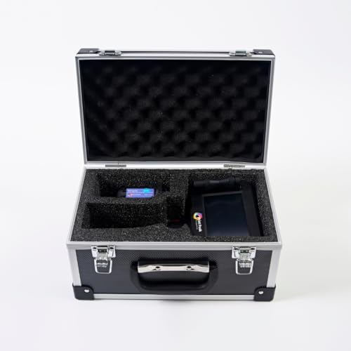 Print Peak Handheld Printer Travel Case, Durable Plastic Carrying Case with Aluminum Corners, Handle & Custom Foam Inserts for Portable Inkjet Printer Storage