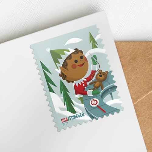 USPS Holiday Elves (Booklet of 20) Christmas Celebrations First-Class Mail Forever Postage Stamps 2022Scott #5722-5725