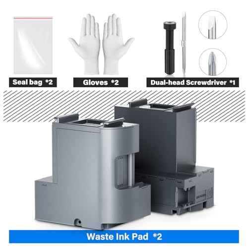 Waste Ink Pad Replacement with Reset Software for Ecotank ET-2850 ET-2760 ET-2750 ET-2700 ET2850 ET2760 ET2750 ET2700 2850 2760 2750 Printer, Maintenance Box with Reset Software (2 Packs)