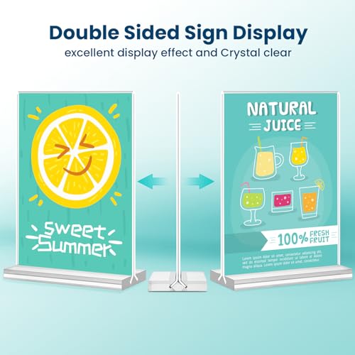 NICELINK 15 Pack Vertical 5x7 Acrylic Sign Holders Double Sided Table Menu Displays