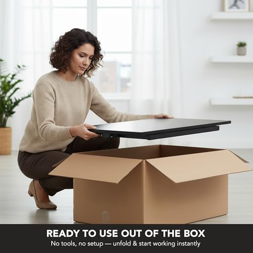 Black Mount-It! Standing Desk Converter 32x22 Inch Sit-Stand Sit-Stand Desk Riser