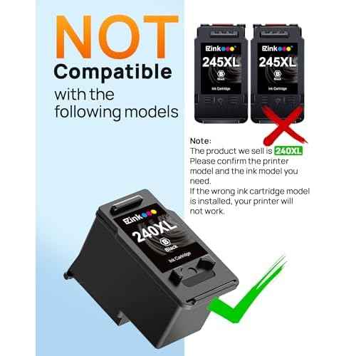 240XL Ink Cartridge Replacement for Canon 240XL Black Ink Cartridge, PG-240XL PG240 Works with PIXMA PIXMA MG3620 TS5120 MG3520 MG3220 MG2120 MG4220 MX392 MX452 MX522 Printer, 2 Pack Black