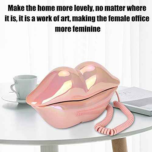 Funny Lip Telephone, with Number Storage Function, Lip Phone Landline Telephone Home Desktop Corded Fixed Telephone for Home Office Phones Home Decoration, Gifts for Kids Seniors