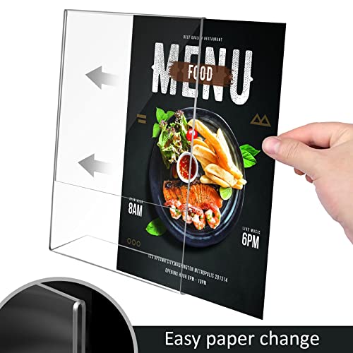 Ludery 8.5x11 Inches Acrylic Sign Slant Back Holder 4-Pack Tabletop Display Stand