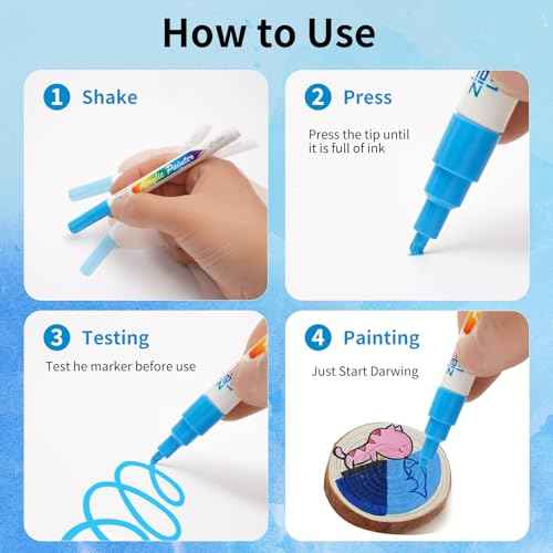 Guangna Acrylic Paint Markers, Acrylic Paint Pen, Waterproof & High Saturation Ideal for Wood, Metal, Plastic, Canvas, Fabric, Glass, Ceramic, Rock Painting DIY Art Supplies (Fine Tip, 168)