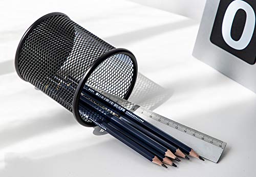 Black Wire Mesh Pen Holder Cup for Desk Office Organizer