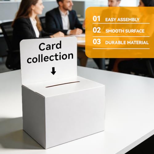 Unibagic 9 Pack White Cardboard Suggestion Box with Removable Header - 6.5x4.5x4.5 Inch Small Raffle Ticket Box for Charity, Fundraising, Voting & Events