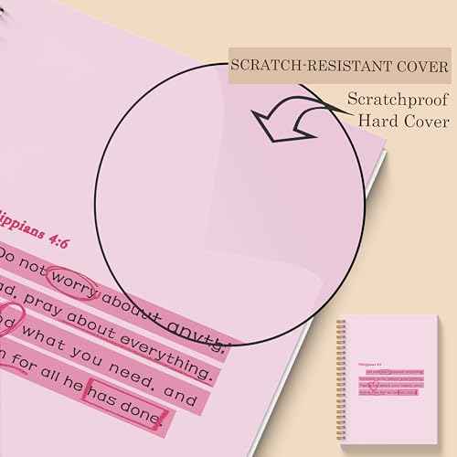 Pink Bible Verse Notebook - Pink Christian Journal, Preppy Christian Spiral Notebooks, Pink Prayer Bible School Supplies Notebooks, Preppy Christian Gifts, Coworker Gifts, 5.5x8.3 Inches