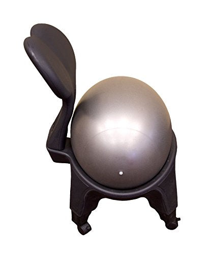 JFIT Stability Ball Chair, 5' to 6'3" Black – Includes Base, Wheels & Risers