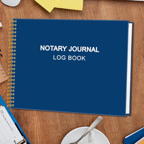 Blue Notary Journal Log Book - Hardcover, 140 Pages, 420 Entries, 100gsm Paper, 10 x 7 in - Tuun Fuplan