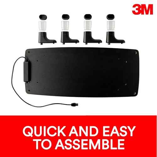 3M Adjustable Monitor Stand with 4-Port USB Hub, Black, Great for Computer Monitors, Laptops, TVs, Speakers, Printers and More