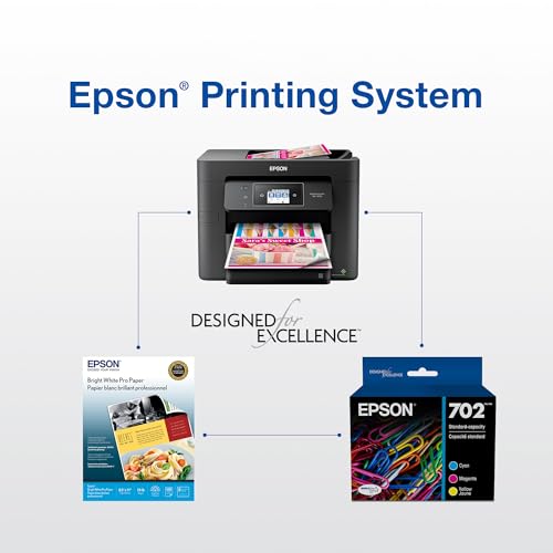 EPSON 702 DURABrite Ultra Ink Standard Capacity Color Combo Pack (T702520-S) Works with WorkForce Pro WF-3720, WF-3730, WF-3733