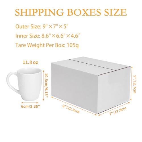 9x7x5 Shipping Boxes Set of 30 - White Corrugated Cardboard Mailing Boxes for Small Business Packaging