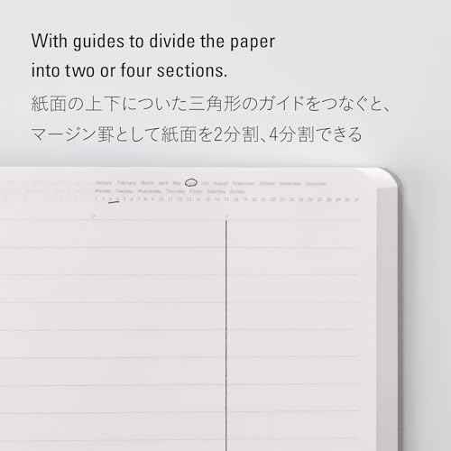 Nitoms SS1012 STALOGY Notebook, A5, Horizontal Ruled, 365 Days Notebook, Black