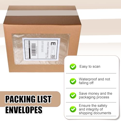 400 Pcs Clear Shipping Label Envelopes, 9.5x12 Inch Self-Adhesive Packing Sleeves for Packaging