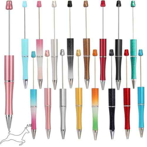 Beadable Writing Pens for Crafting 16-Color DIY Customizable Pen Set for School, Office & Creative Gifts | Smooth Writing, Stainless Steel Shaft, Interchangeable Ink Refills