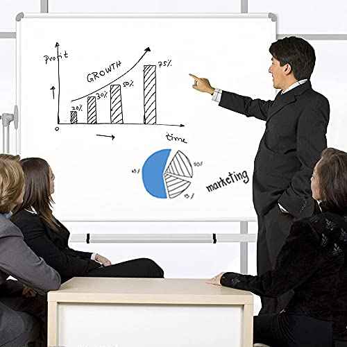 VIZ-PRO Double-Sided Magnetic Mobile Whiteboard, 48 x 36 Inches