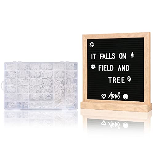 LEFOOR White Felt Letter Board Letters 646 Pieces 1 & 3/4 Inch with Sorting Tray