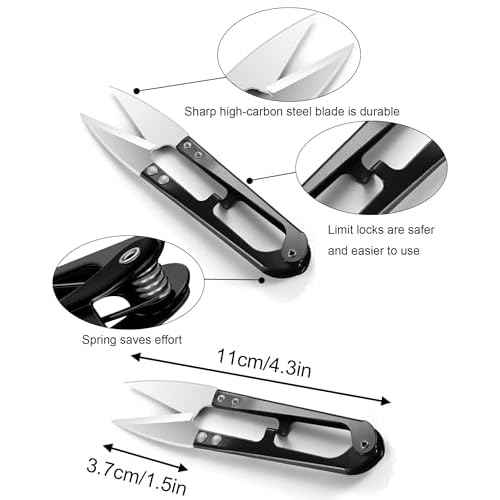 Sewing Scissors with Blade Covers 6 Pack, Stainless Steel Bonsai Pruning Scissors & Thread Snips for Sewing 4.1 inch, Small Thread Cutter for Embroidery, Knitting, Yarn, Gardening, Flowers