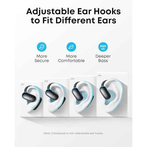 Soundcore AeroFit 2 AI Assistant Open-Ear Headphones by Anker, Pressure-Free Fit, 2X Richer Bass, Real-Time Translation Earbuds, Hi-Res, 35H Playtime, IP55