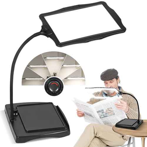 Magnifying Glass with Light and Stand 50 Ultra-Bright LEDs Large Magnifying Lamp 360¡Æ Flexible Gooseneck Magnifying Glass with Stand Hands Free Magnifier Glasses for Sewing Reading Crafts Seniors